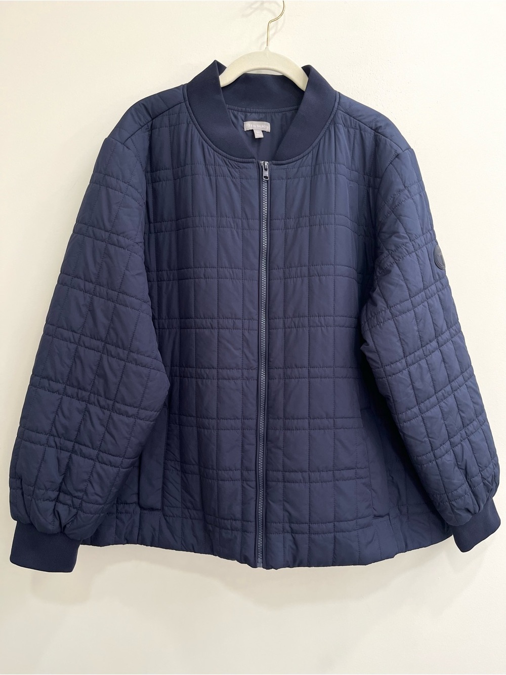 T BY TALBOTS QUILTED LIGHTWEIGHT JACKET NAVY BLUE PLUS SIZE 2X